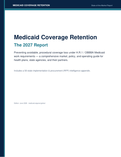 Cover of the 59-page 2027 Medicaid Coverage Retention Report